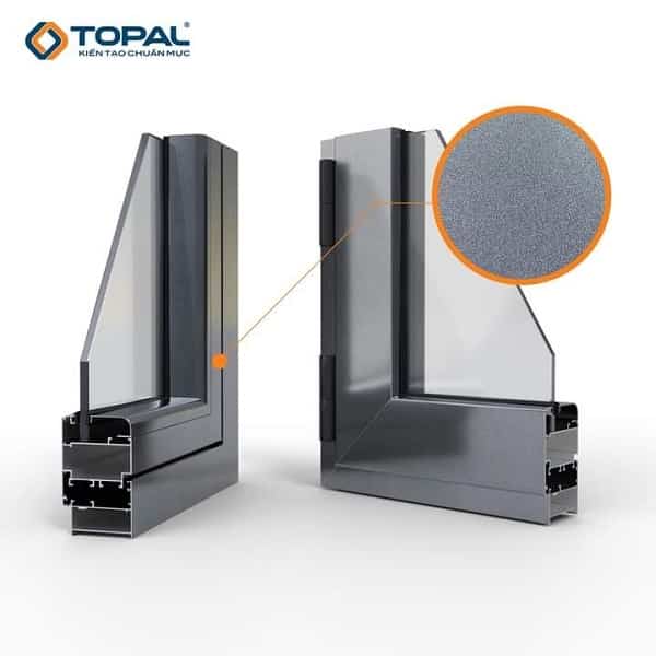 Cửa nhôm Topal là hệ cửa được sản xuất và lắp ghép từ các thanh profile nhôm Topal chính hãng